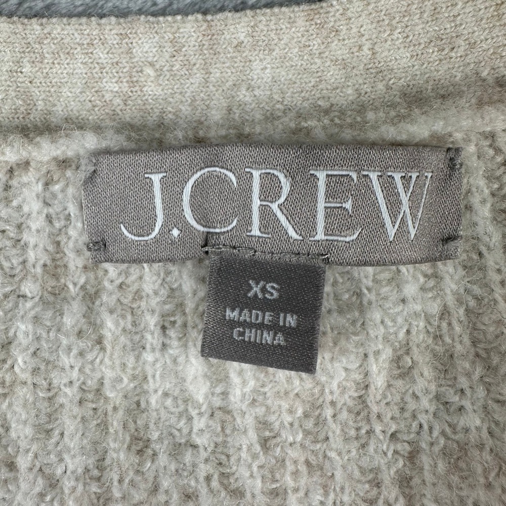 J.Crew Supersoft Cropped Cardigan Womens XS Cream Merino Alpaca Cable Knit - Picture 4 of 9
